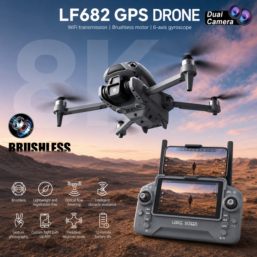 New LF682 Drone 8K Dual Camera - Drone Camera Professional review and price